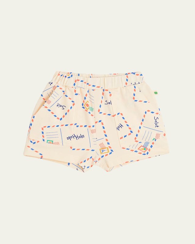 Boy's Postcard Printed Shorts, Size 6M-24